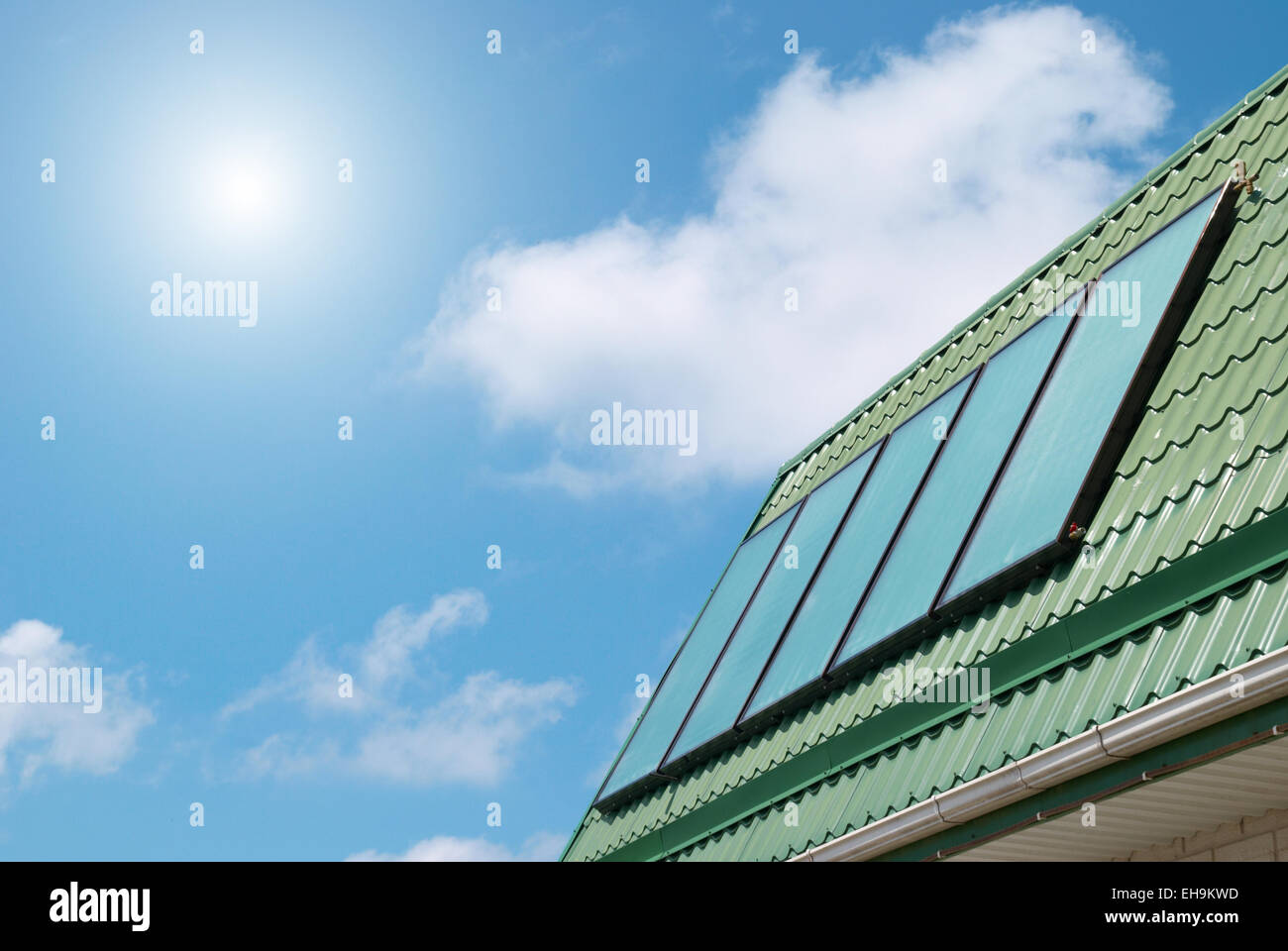 Solar water heating system on the roof Stock Photo - Alamy