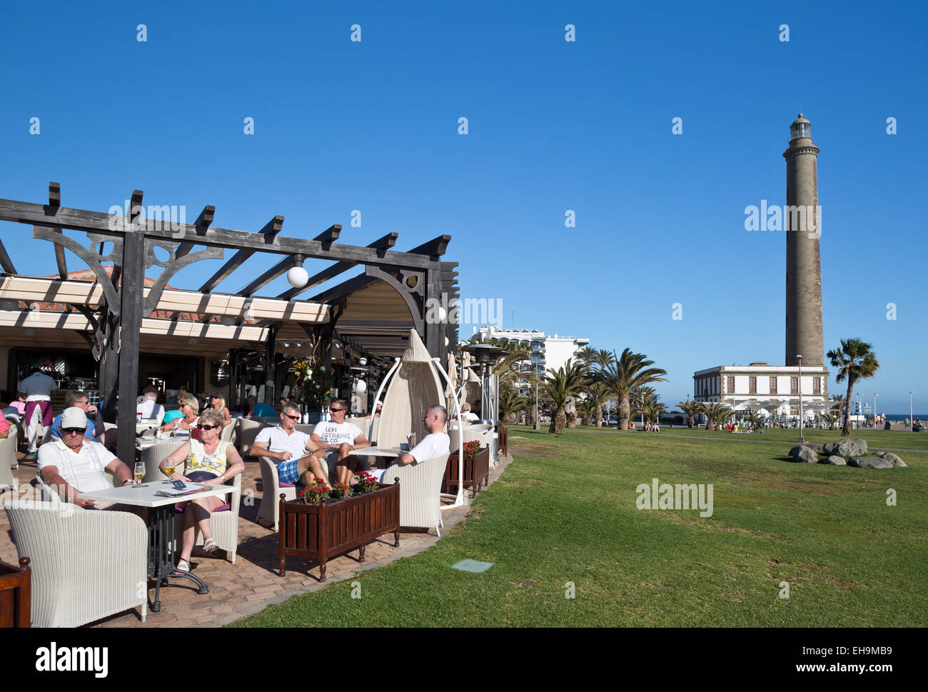 Maspalomas restaurant at the lighthouse, Gran Canaria, Canary islands, Spain, Europe Stock Photo
