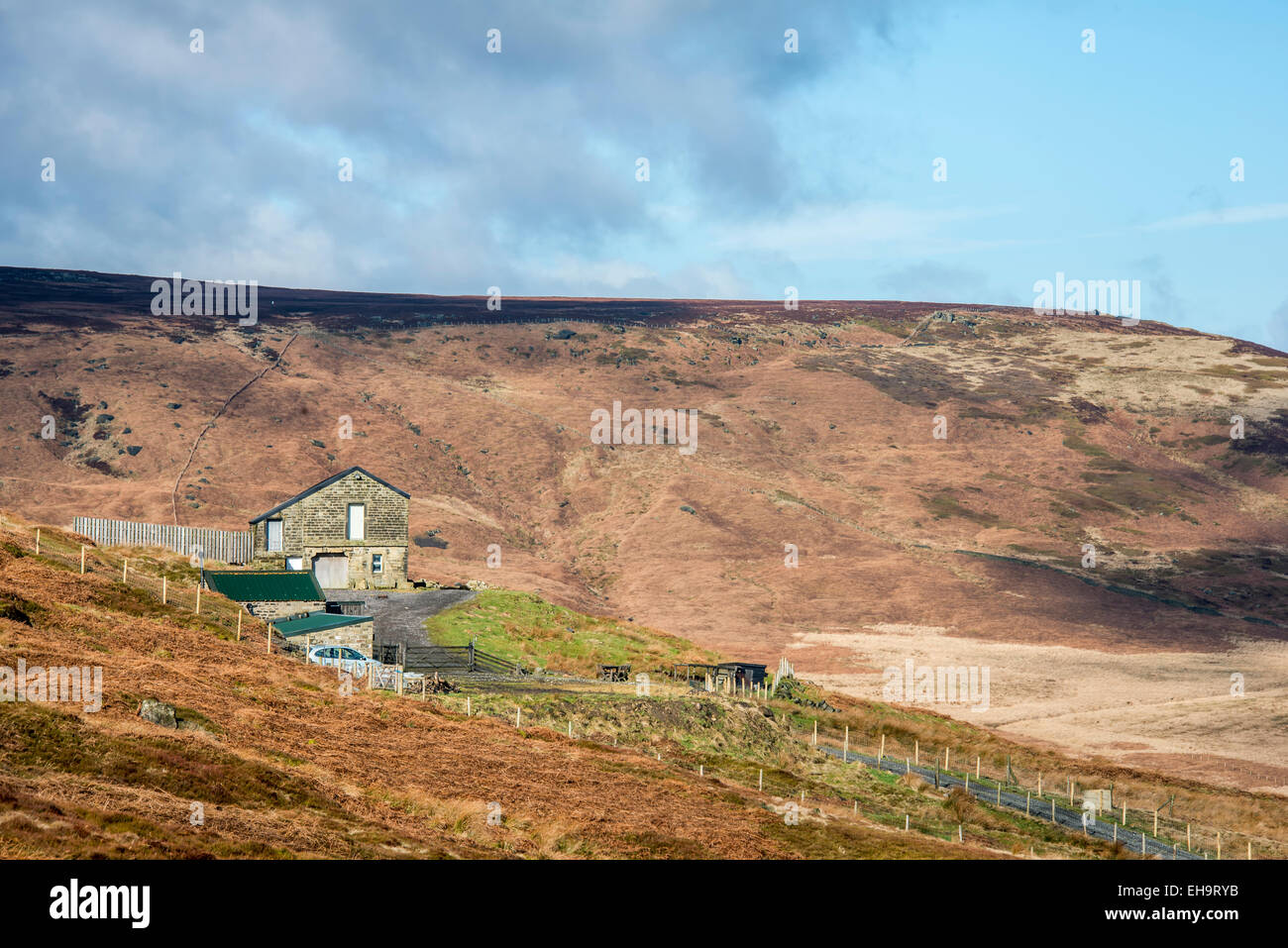 The Moorland Peak of wessenden Head close to the Huddersfield village of Meltham. Stock Photo
