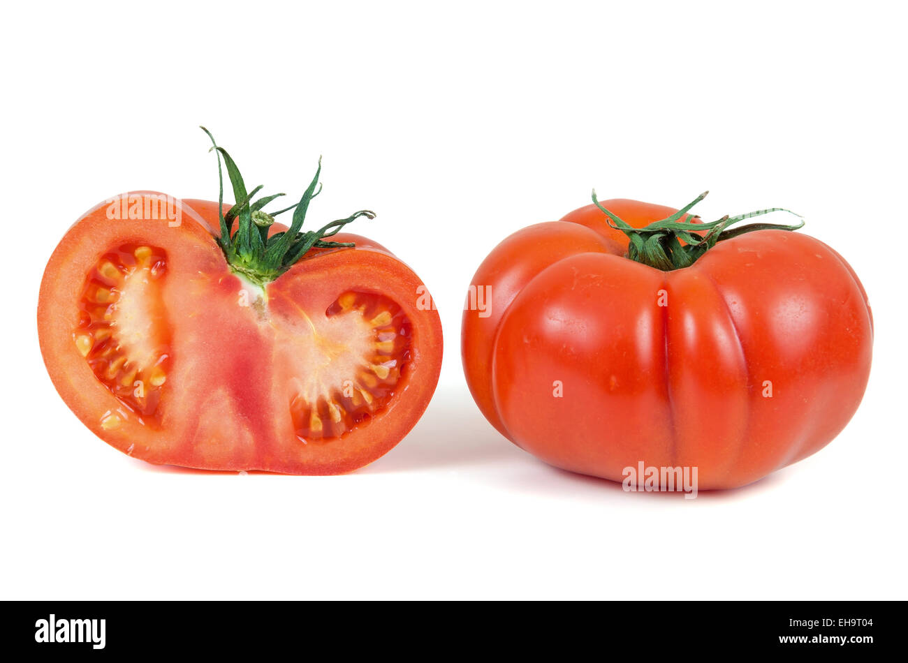 Fresh tomatoes isolated on white background with clipping path Stock Photo