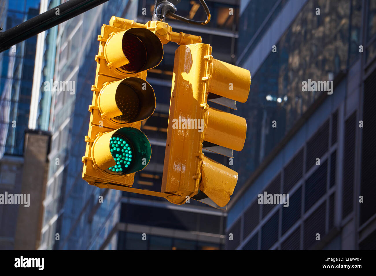 New York City traffic light signal Stock Photo