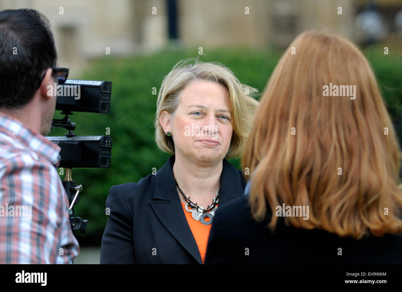 Natalie Bennett, leader of the Green Party of England and Wales, giving ...