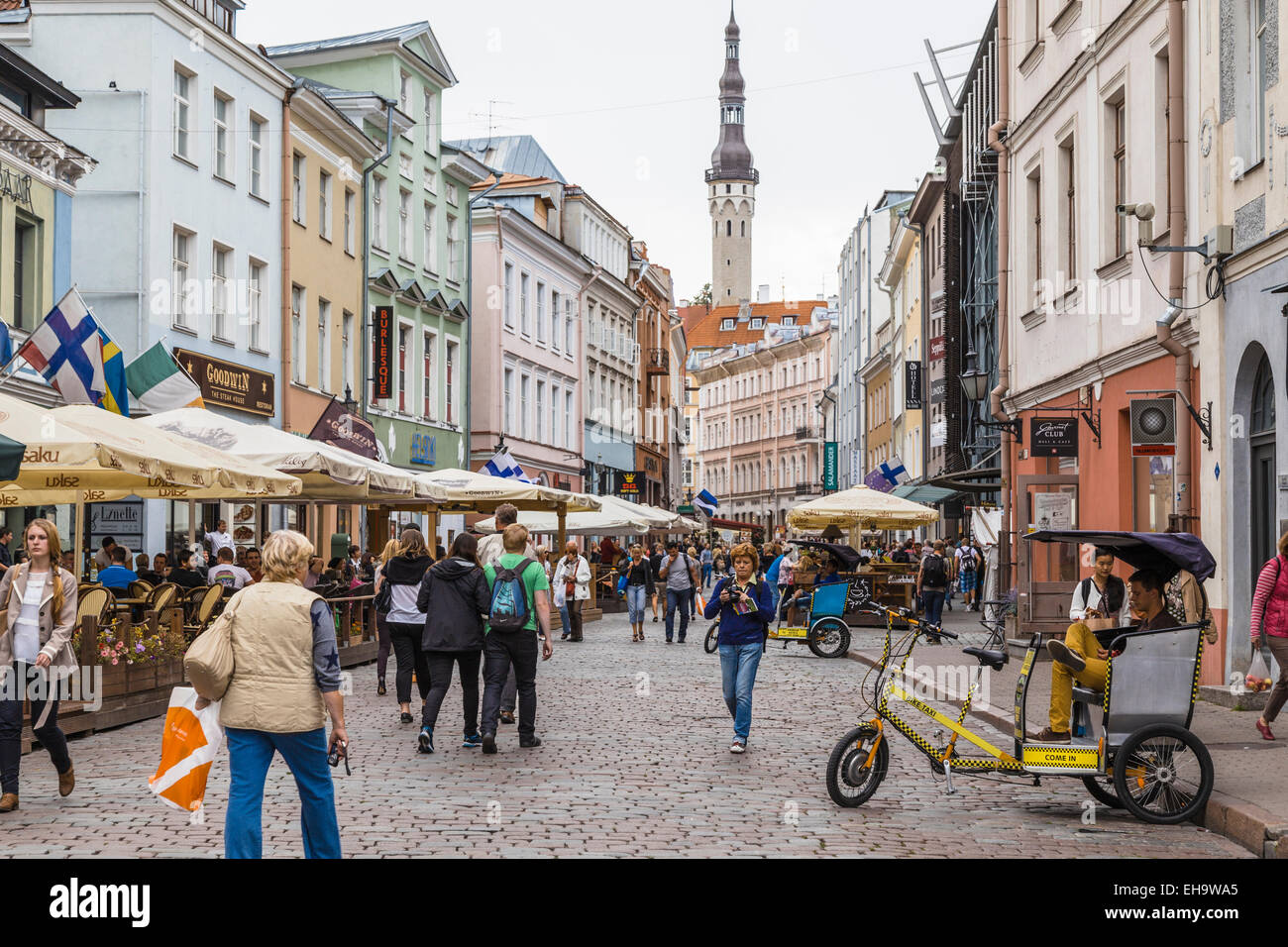 Valli street in city centre of Tallinn, Estonia Stock Photo