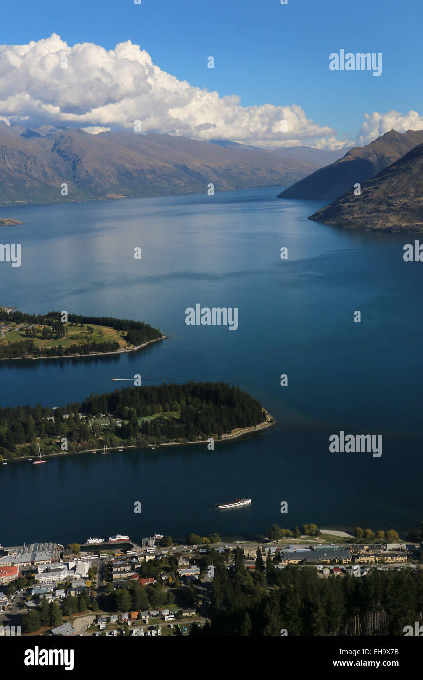 The Remarkables mountain chain over Queenstown New Zealand p Stock Photo