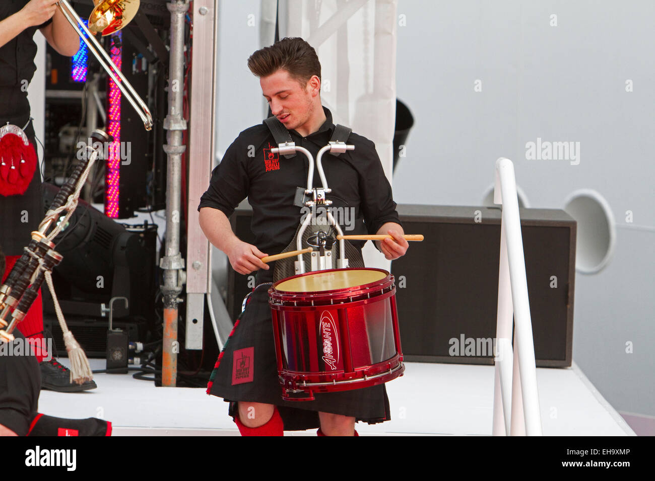 Red Hot Chilli Pipers perform during the naming Ceremony of Britannia Stock  Photo - Alamy