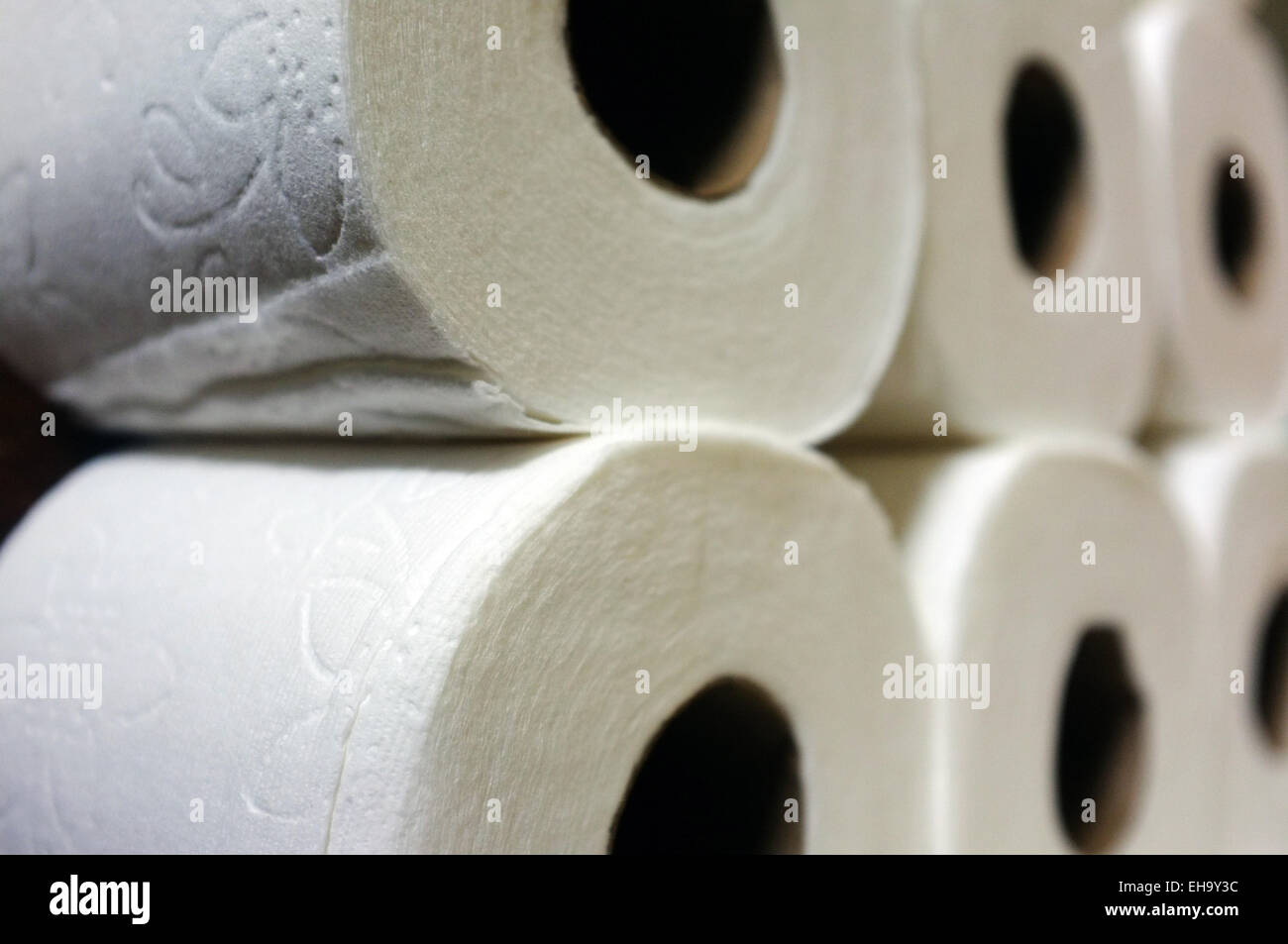 A pile of toilet paper rolls Stock Photo - Alamy