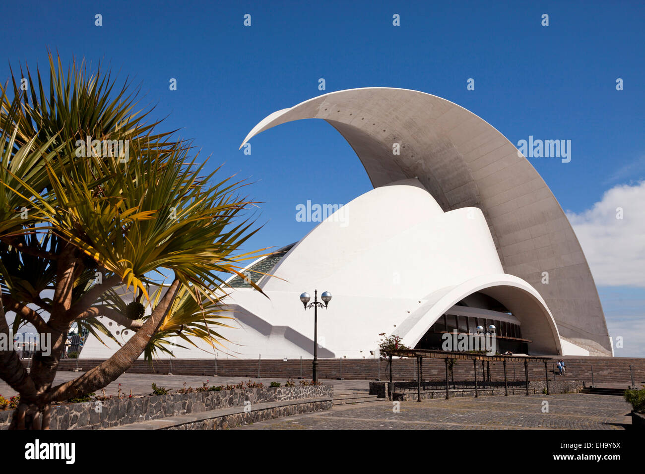 The modern concert hall Auditorio de Tenerife by architect Santiago Calatrava Valls in Santa Cruz de Tenerife, Tenerife, Canary Stock Photo
