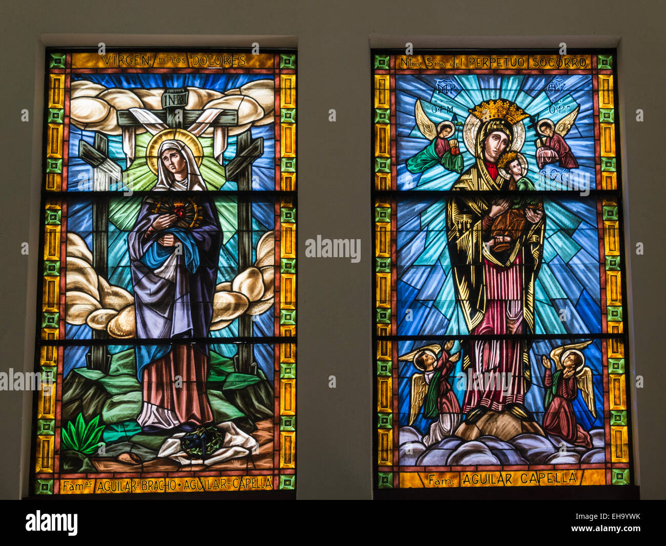 Stained Glass windows Catedral San Felipe Apóstol Puerto Plata Dominican Republic Stock Photo - Alamy