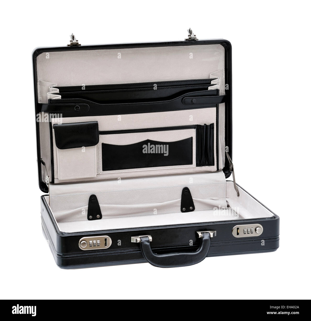 open hard type briefcase attaché case Stock Photo