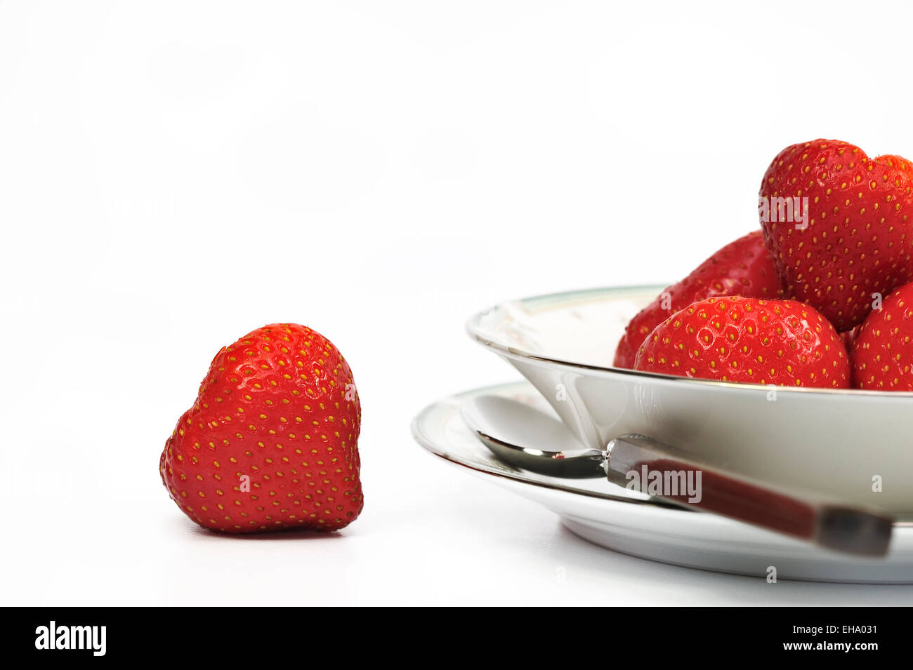Bowl of fresh strawberries Stock Photo