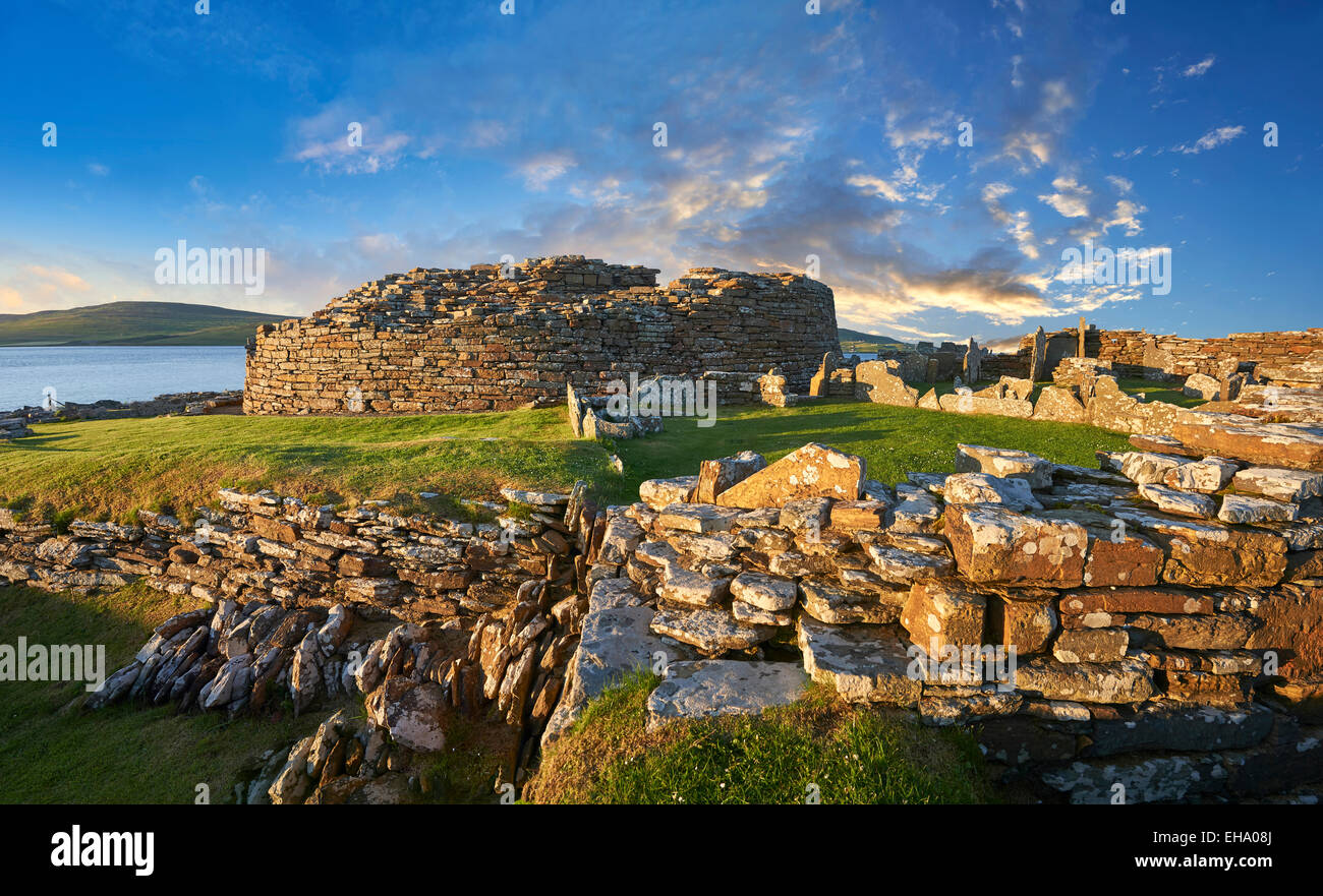 The Broch of Gurness  village dating from 500 to 200BC , Mainland Orkney, Scotland. Stock Photo