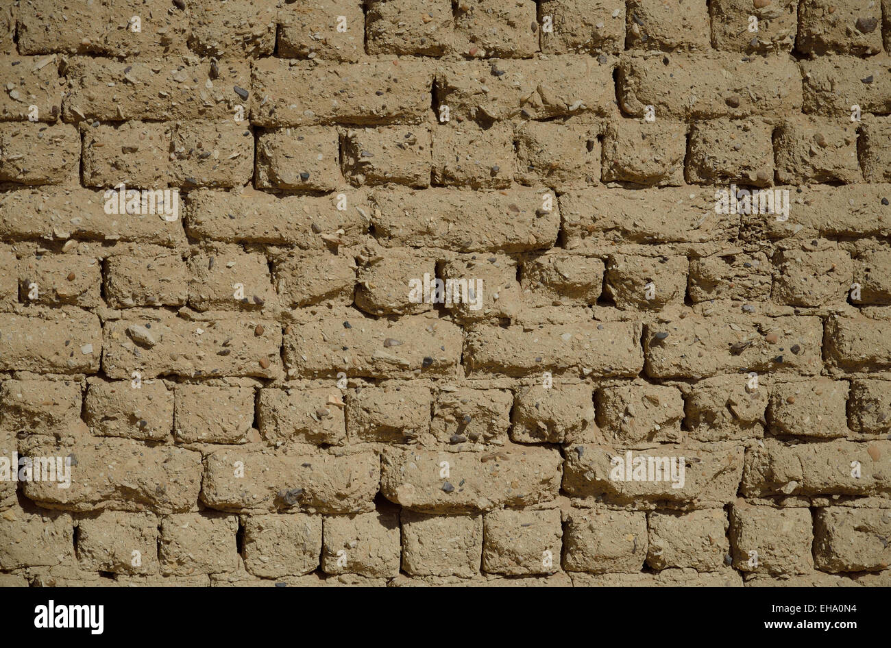 Ancient Egyptian mudbrick wall Stock Photo
