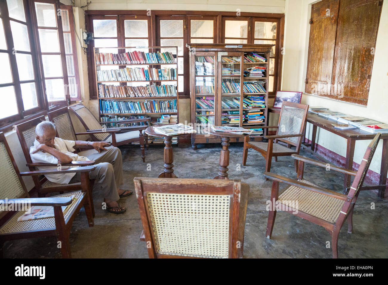 Interior in a public library in a colonial building in the fort Galle, Sri lanka, Asia Stock Photo