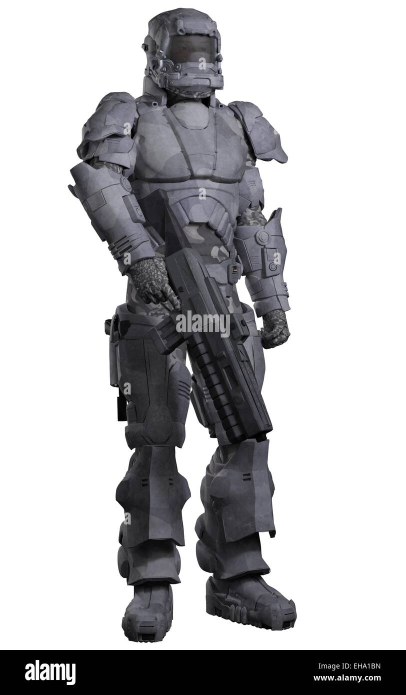 Future Space Marine in Urban Combat Armour Stock Photo Alamy