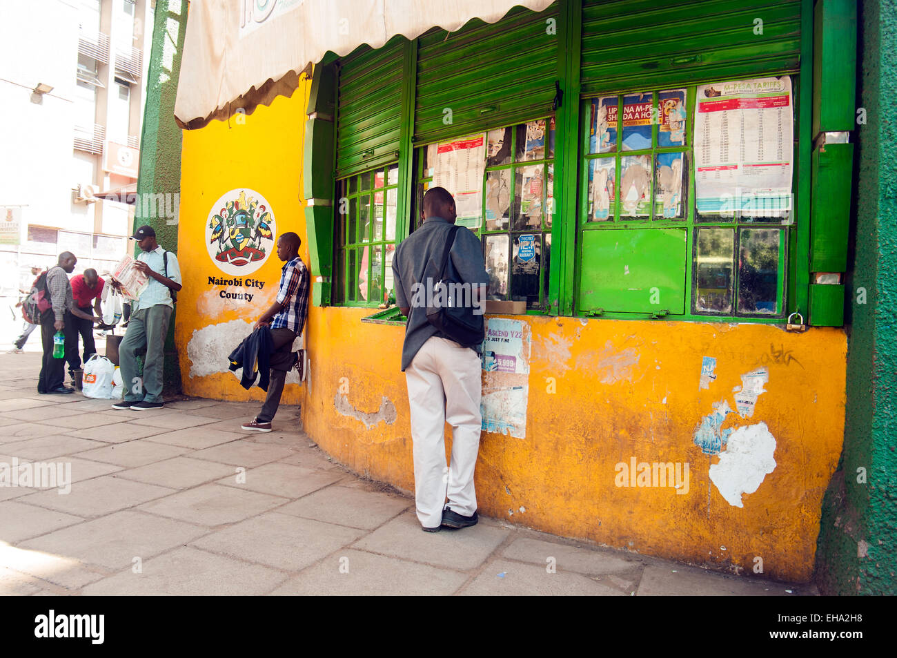 Kiosk scene between Moi Avenue and Tom Mboya Street, Nairobi, Kenya