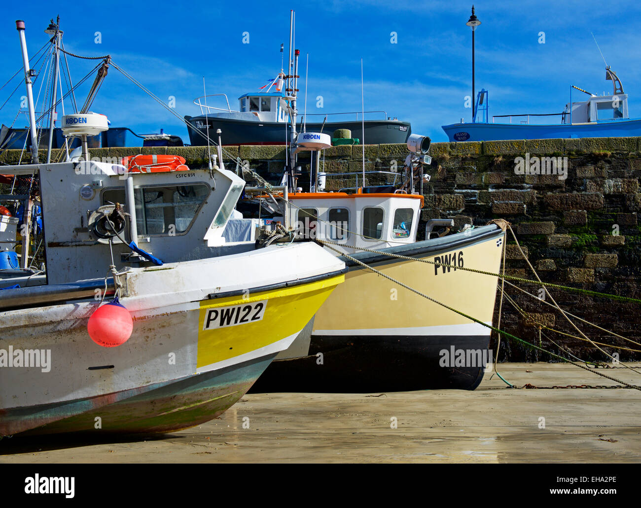 Boats in the harbour at Newquay, Cornwall, England UK Stock Photo