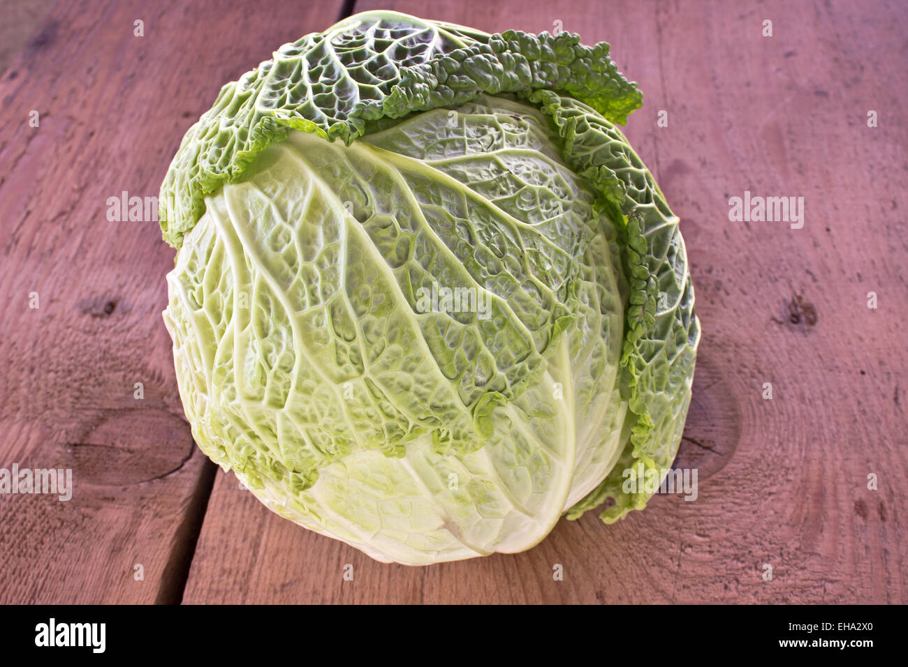 Kale vegetable on wooden background Stock Photo