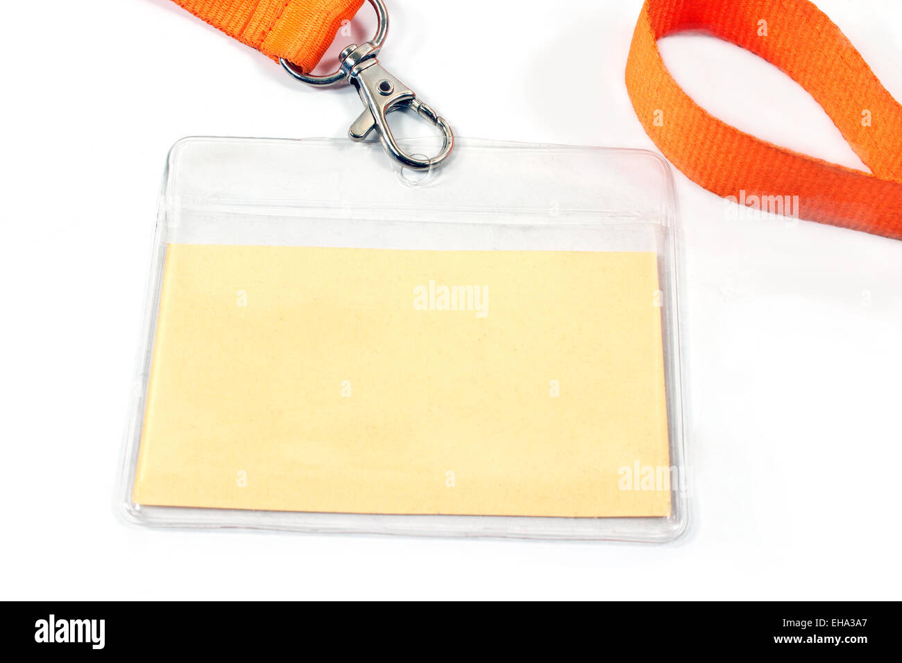 Blank ID card tag on white Stock Photo