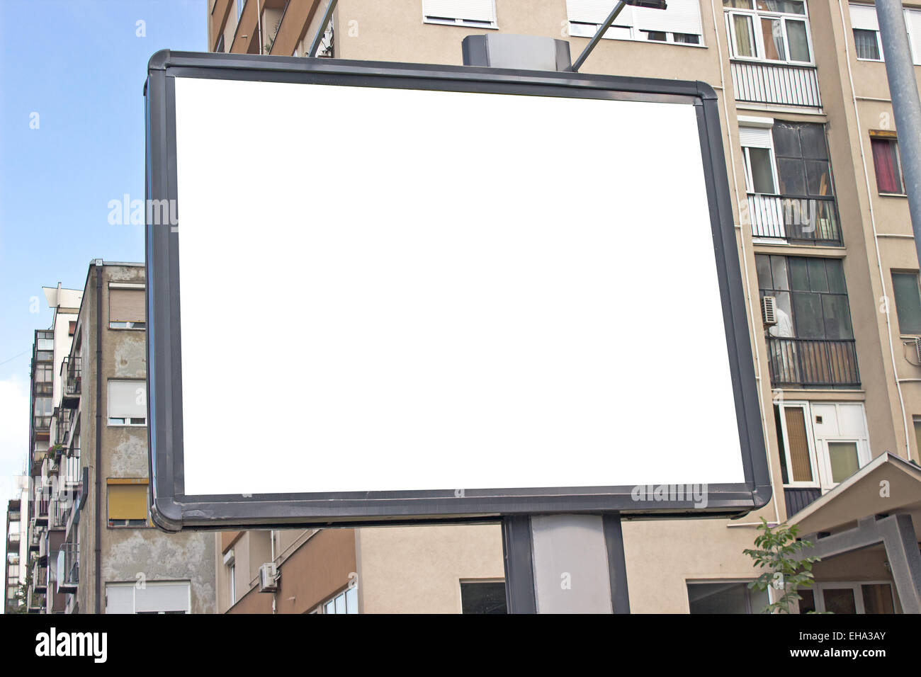 Blank billboard in a city Stock Photo