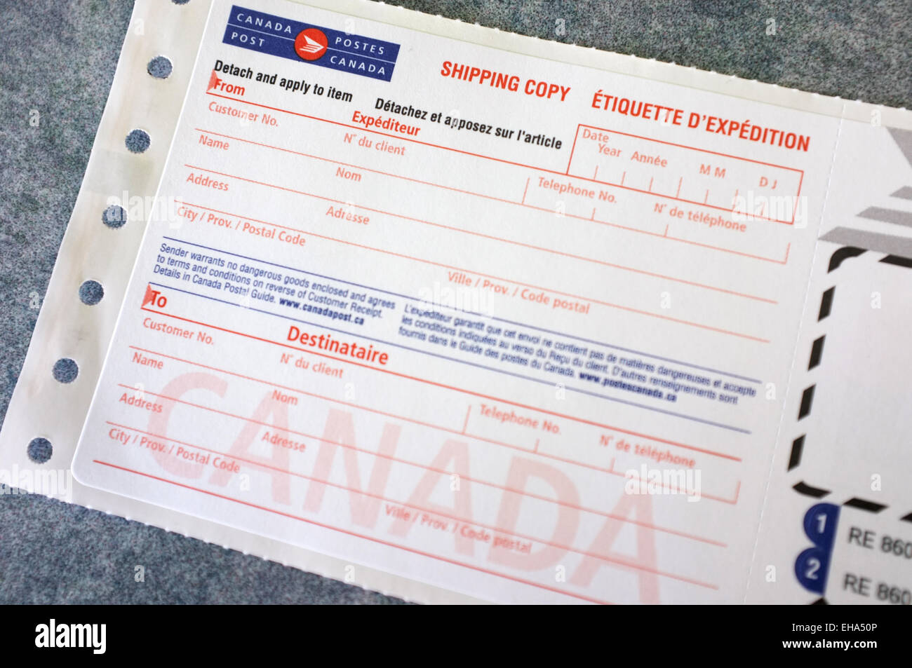 Canada Post packaging letter mail delivery post Stock Photo - Alamy