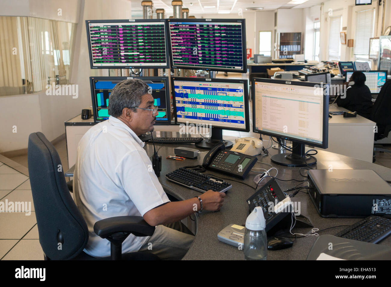 Operations room in Panama Canal, Panama Stock Photo