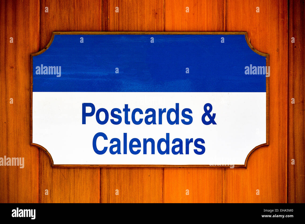 Postcards and calendars sign Stock Photo
