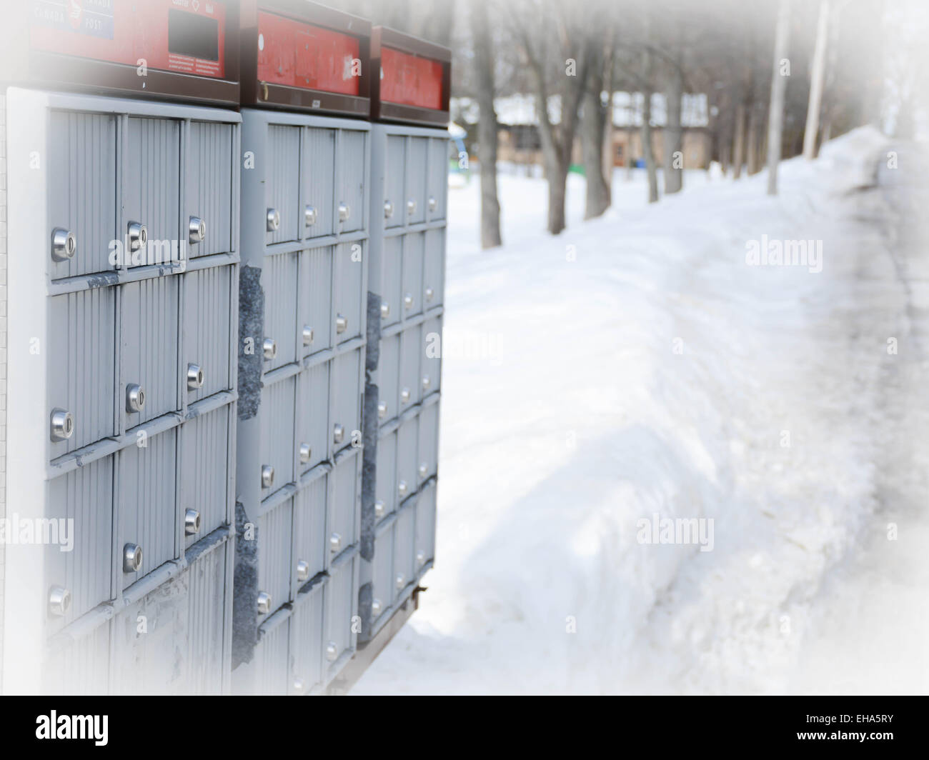Rural postal boxes in Canada Stock Photo Alamy