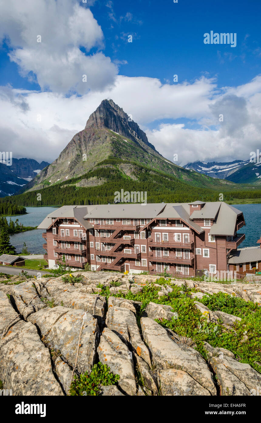 Many Glacier Hotel, of Glacier National Park, Montana, USA Stock Photo