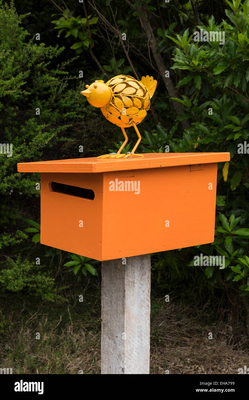 Customised, humorous novelty mailbox, New Zealand Stock Photo