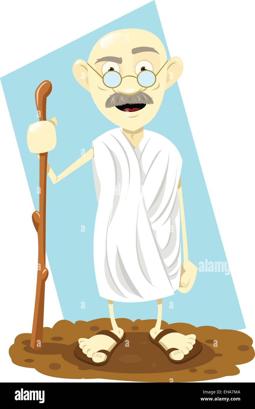 a vector cartoon representing a funny indian guru Stock Photo - Alamy