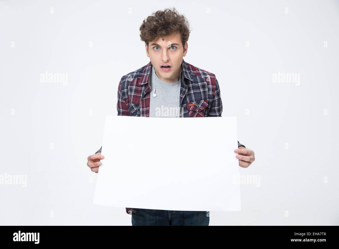 Man holding blank paper hi-res stock photography and images - Alamy