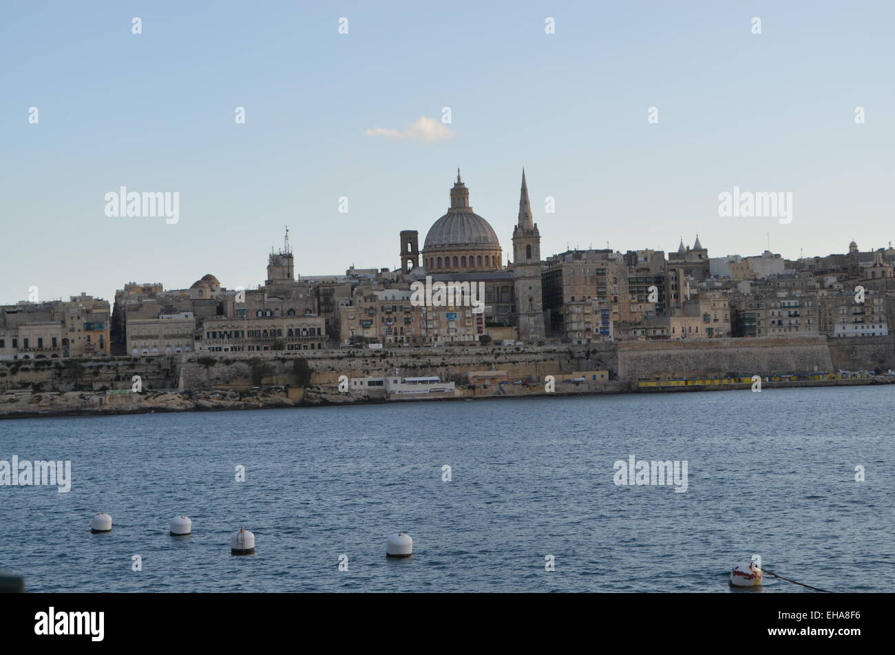 St.Pauls AnglicanCathedral is aValletta landmark viewed fromManoel Island.It is said there is achurch for every day of the year Stock Photo