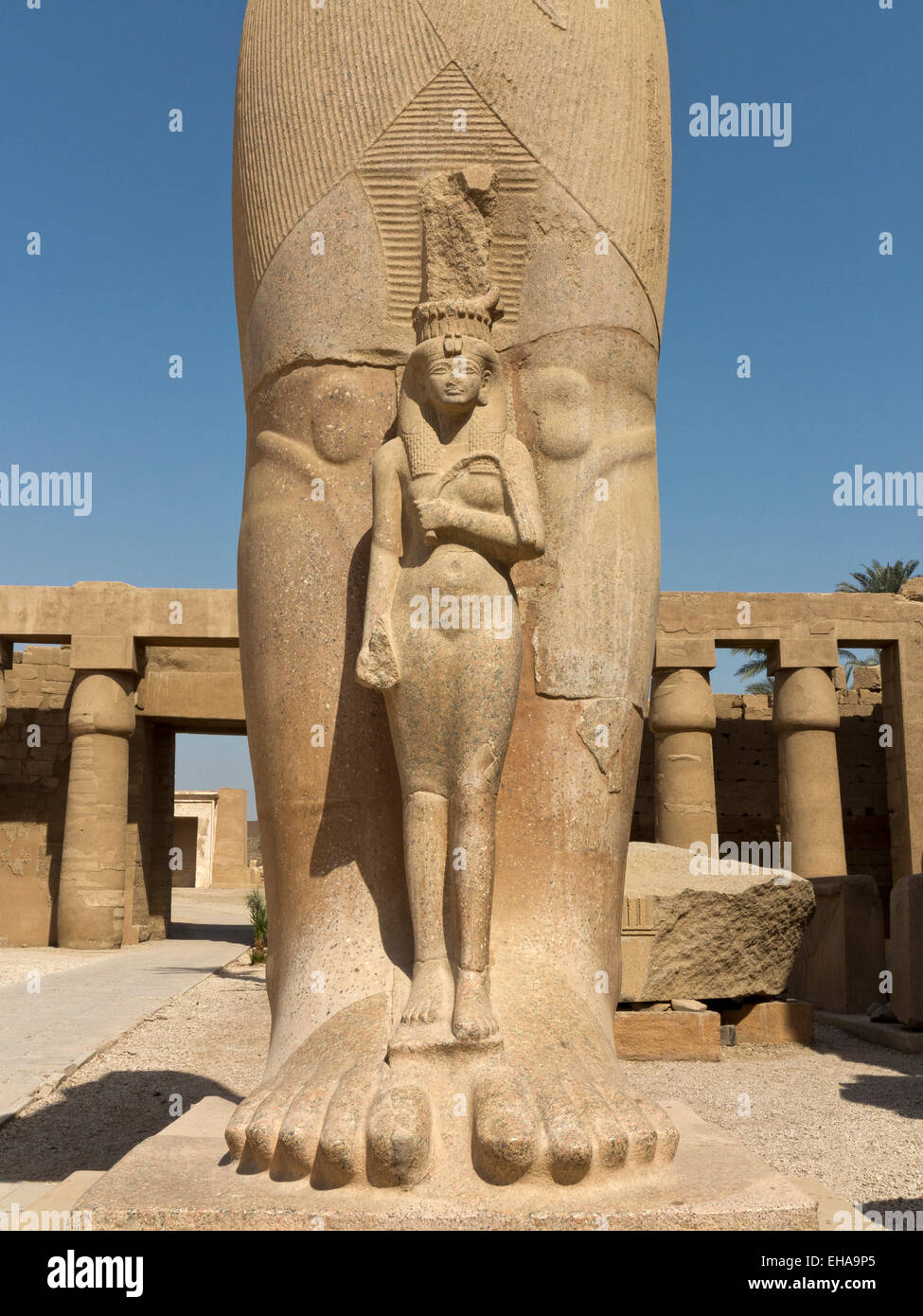 Statue in the Temple of Amun at Karnak, Luxor Egypt Stock Photo