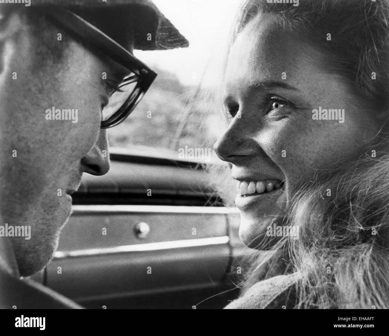 Max Von Sydow, Liv Ullmann, on-set of the Film 'Shame' (aka Skammen), 1968 Stock Photo