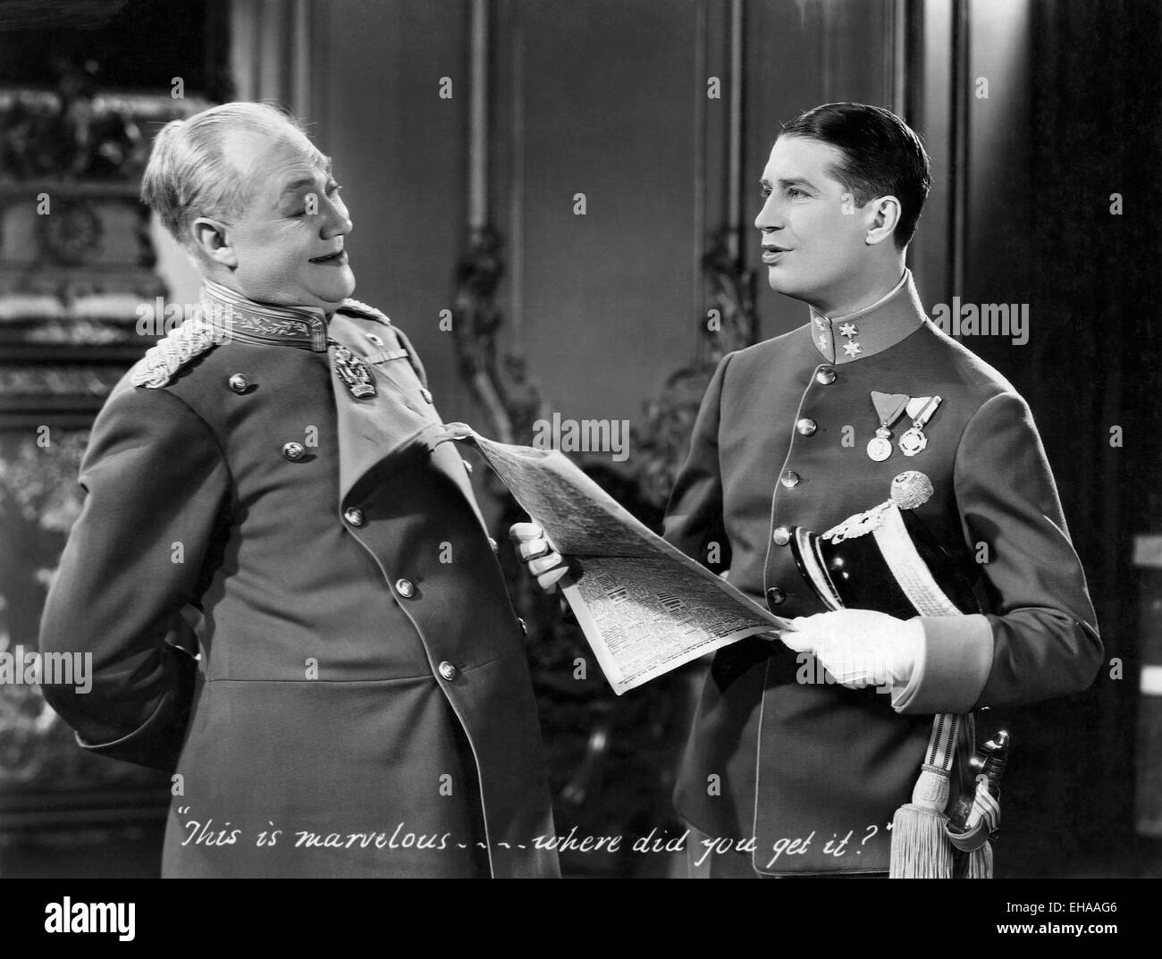 George Barbier, Maurice Chevalier, on-set of the Film 'The Smiling Lieutenant', 1931 Stock Photo