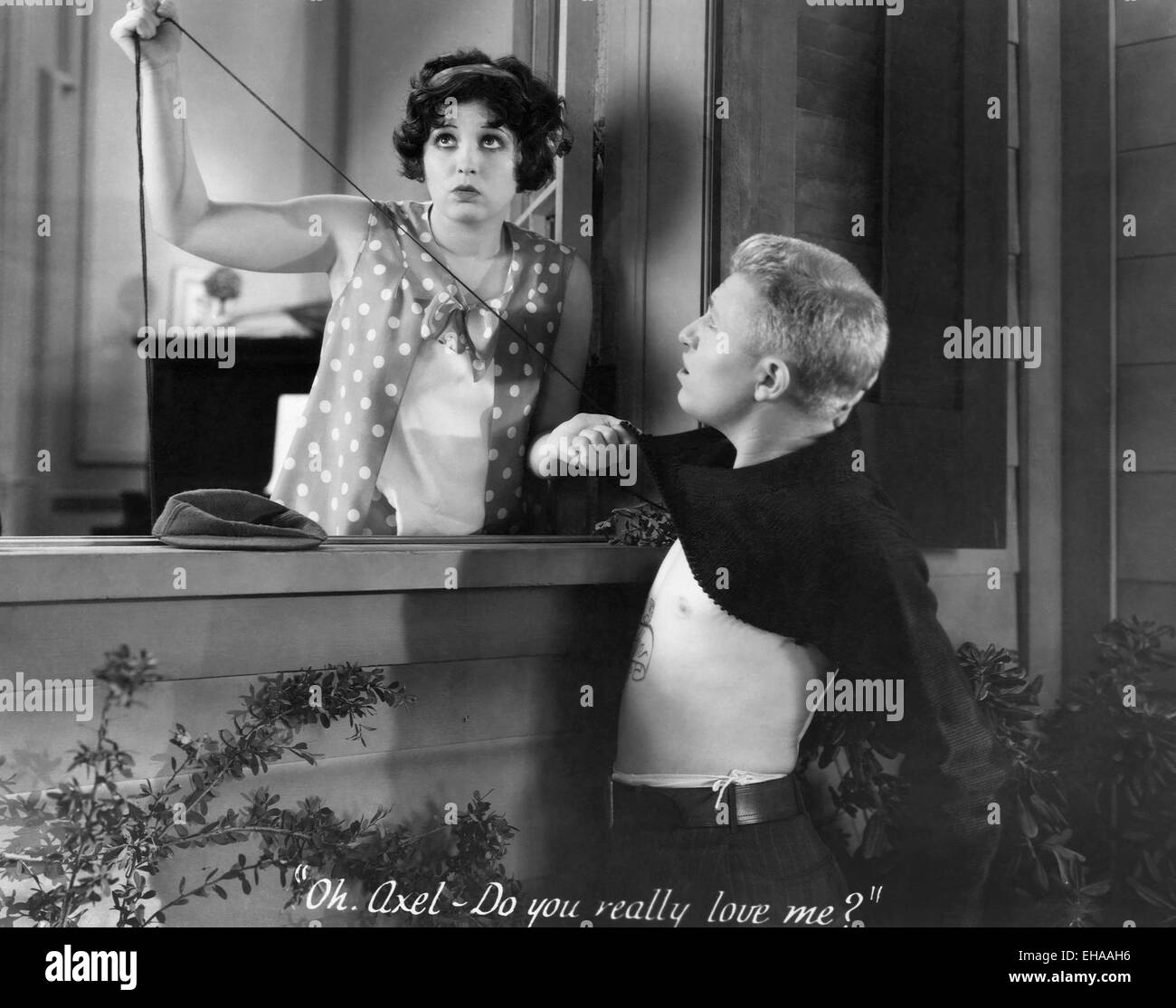 Helen Kane, Stuart Erwin, on-set of the Film 'Sweetie', 1929 Stock Photo