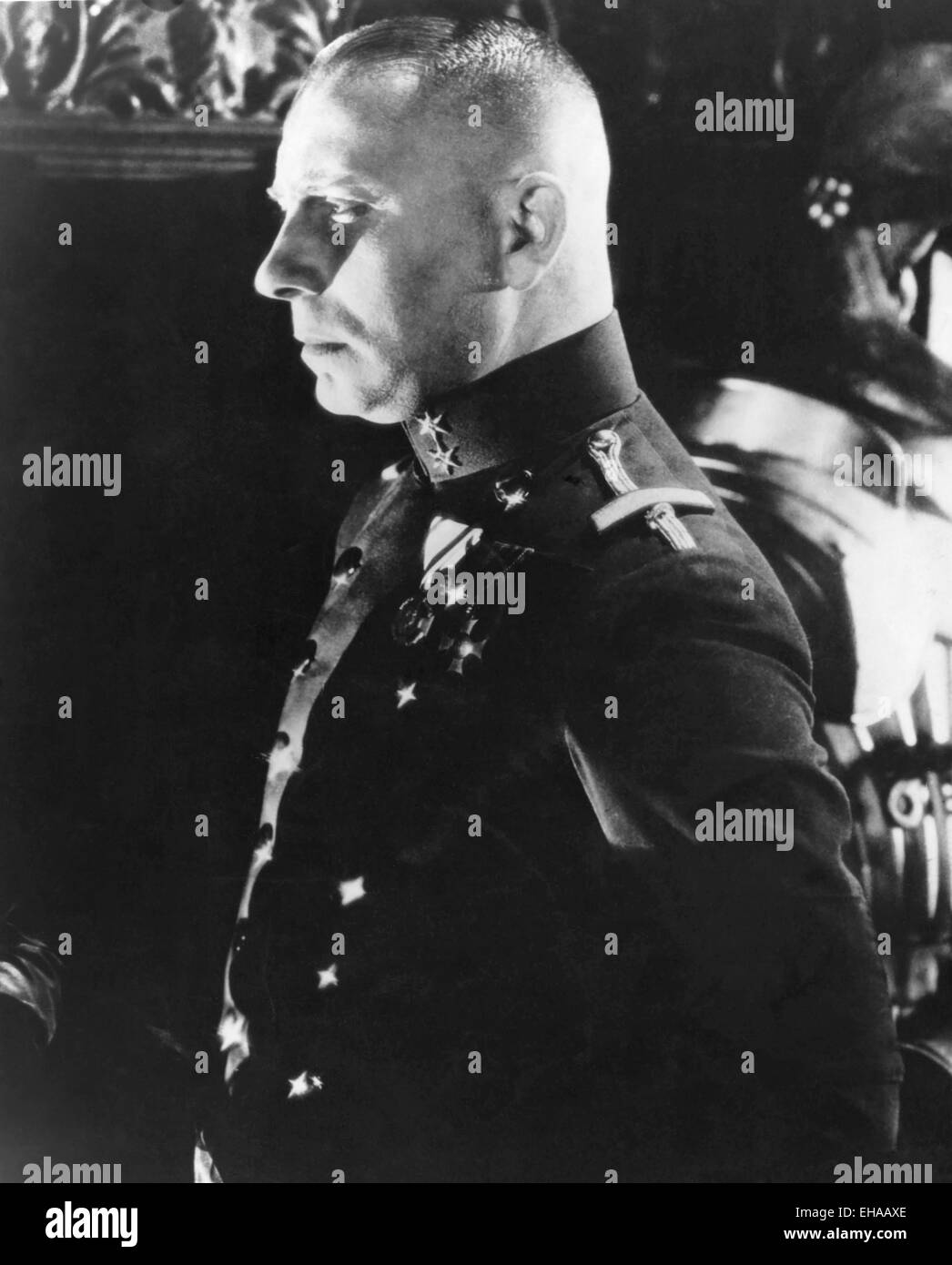 Erich von Stroheim, on-set of the Silent Film "The Wedding March", 1928 Stock Photo