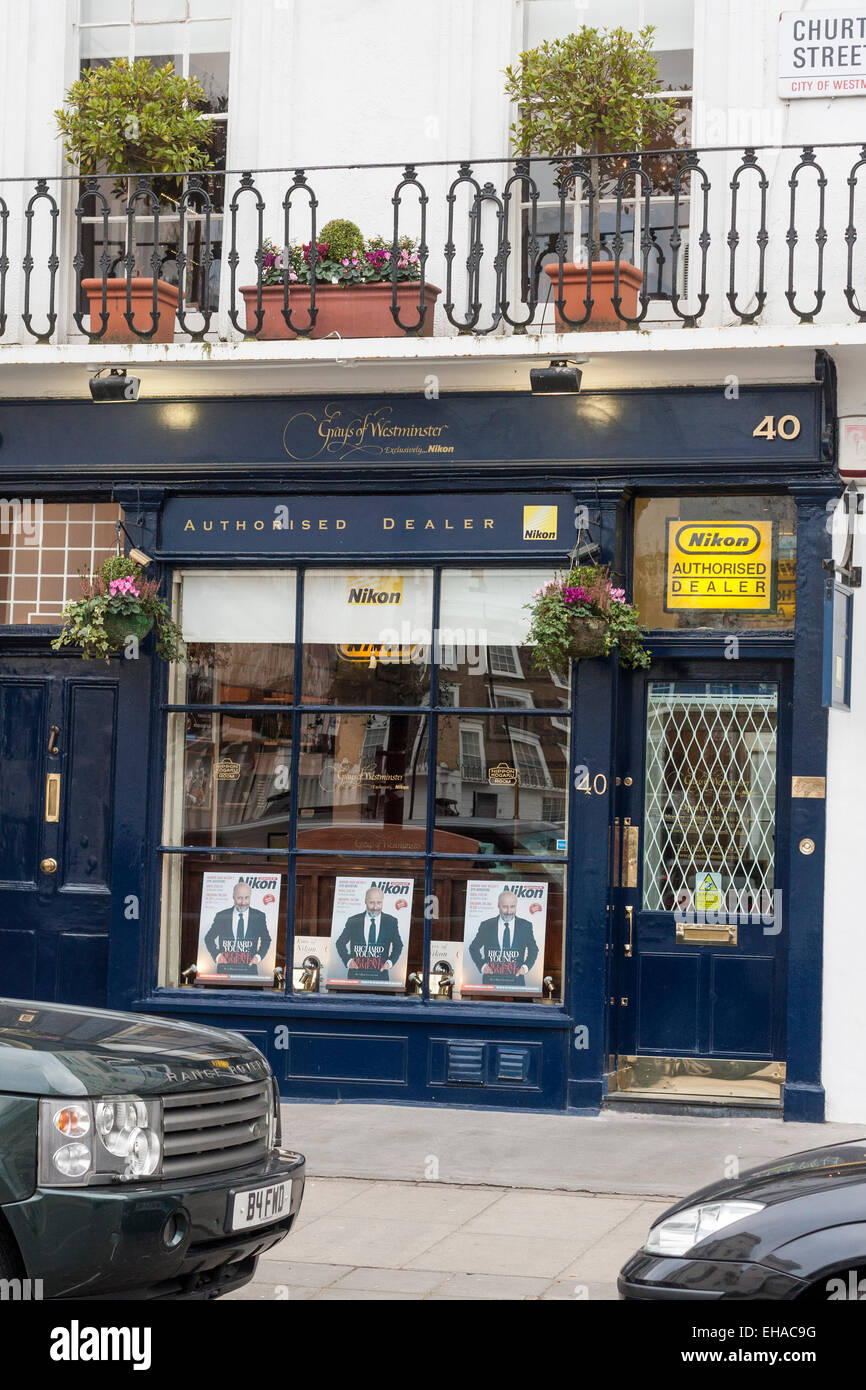 Exterior of Grays of Westminster, Nikon specialist camera shop, in