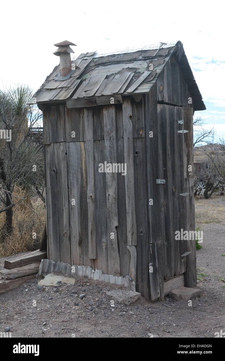Privy at Stein's Ghost Town New Mexico - USA Stock Photo