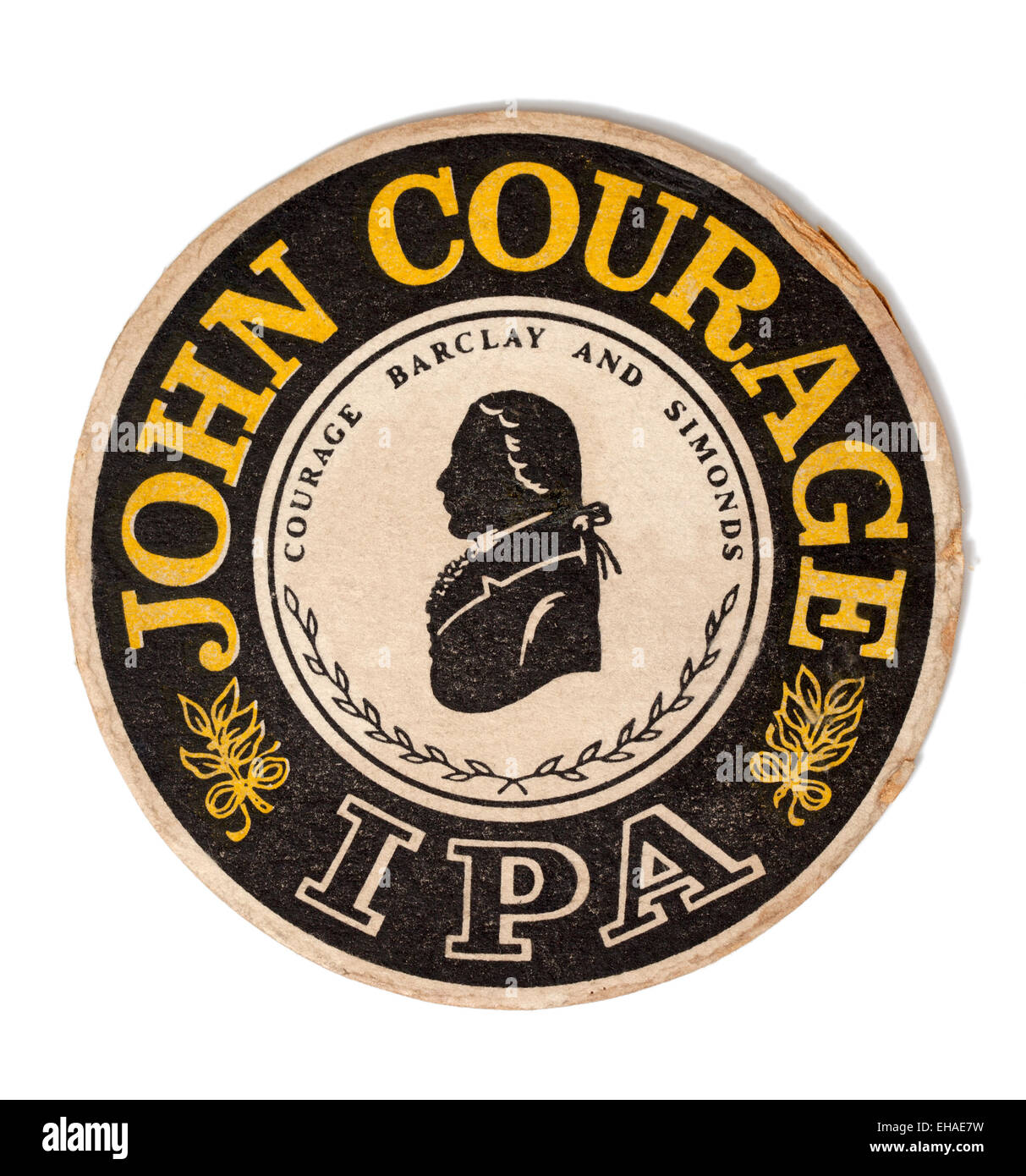 Vintage Beermat Advertising John Courage IPA Beer Stock Photo