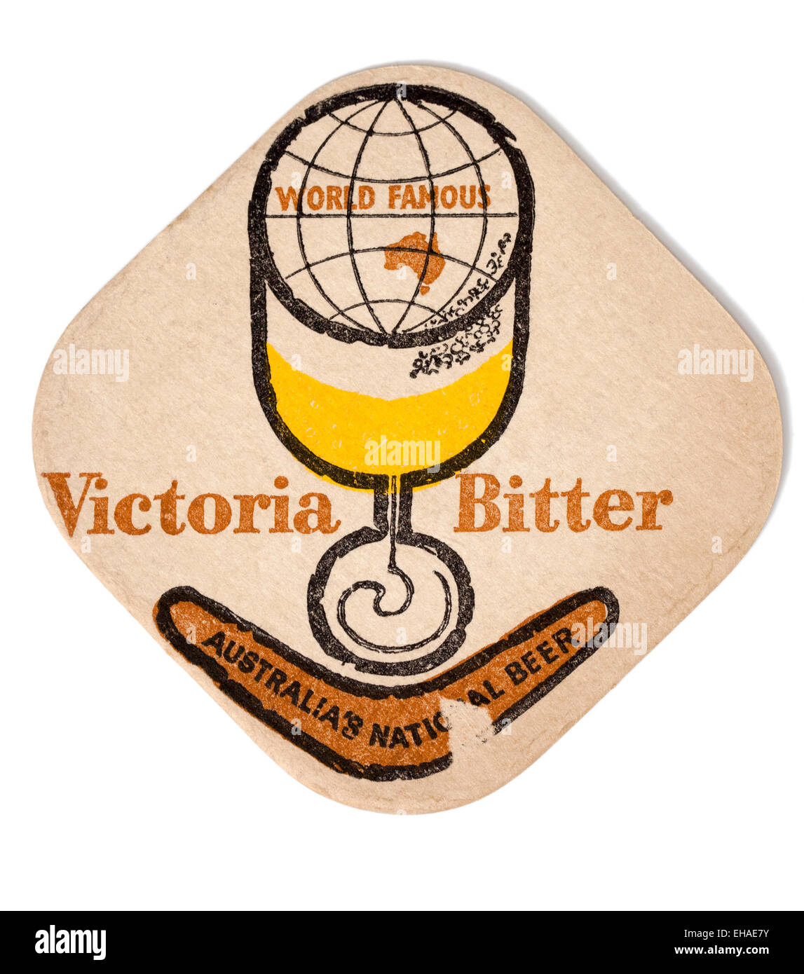 Vintage Beermat Advertising Victoria Bitter Beer Stock Photo Alamy