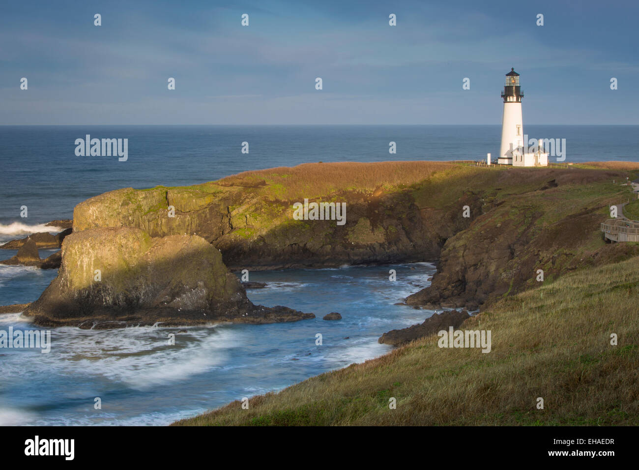 Yaquina Head Lighthouse, Newport, Oregon, USA Stock Photo