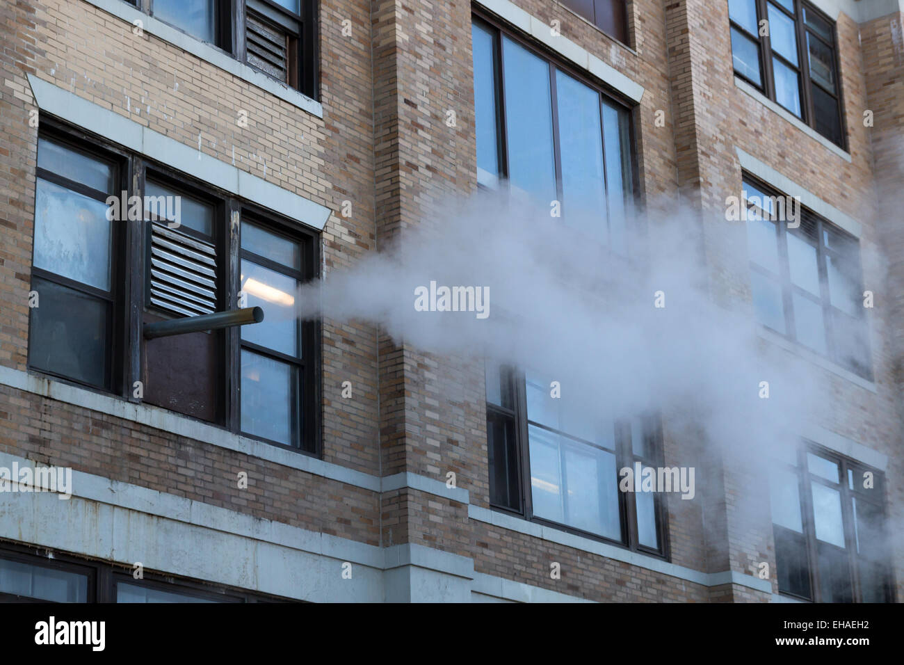 steam coming out of a building Stock Photo