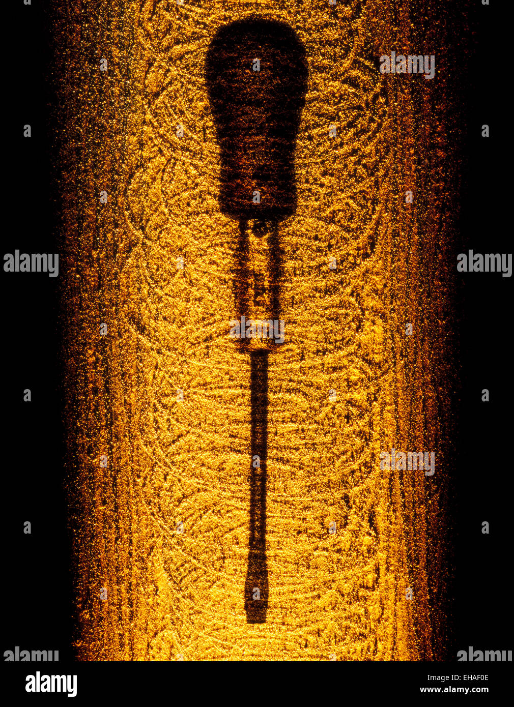 Screwdriver with image of scratched rusted metal background overlaid ...