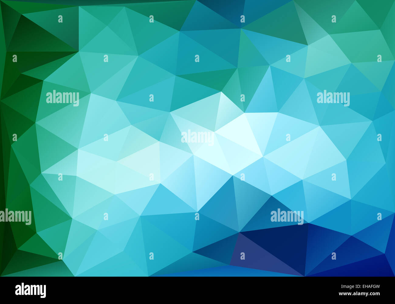 abstract blue and green low poly background, vector design element Stock Photo