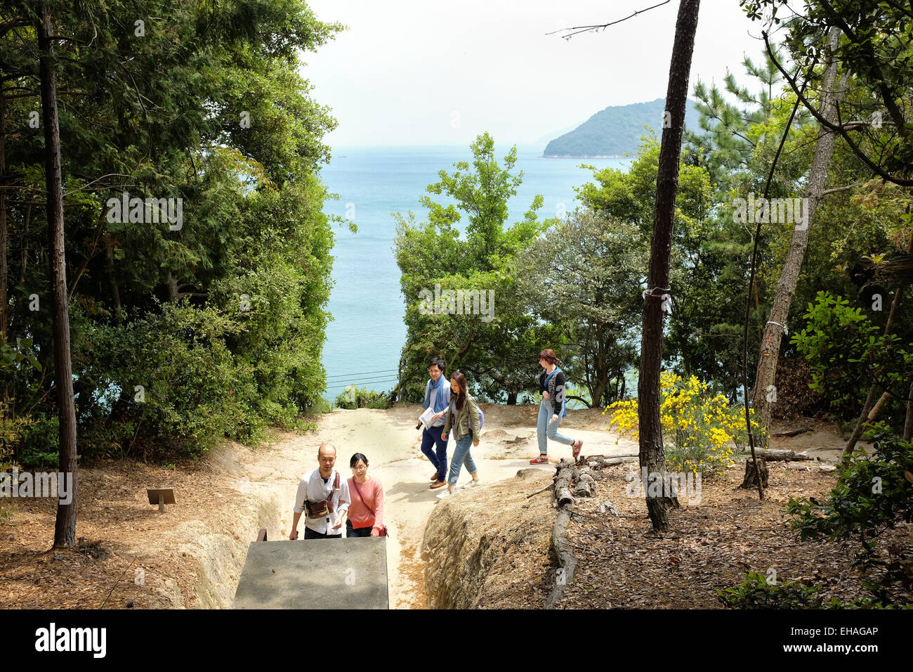 The entrance to part of Go'o Shrine on Japan's Naoshima 'art island.' Stock Photo