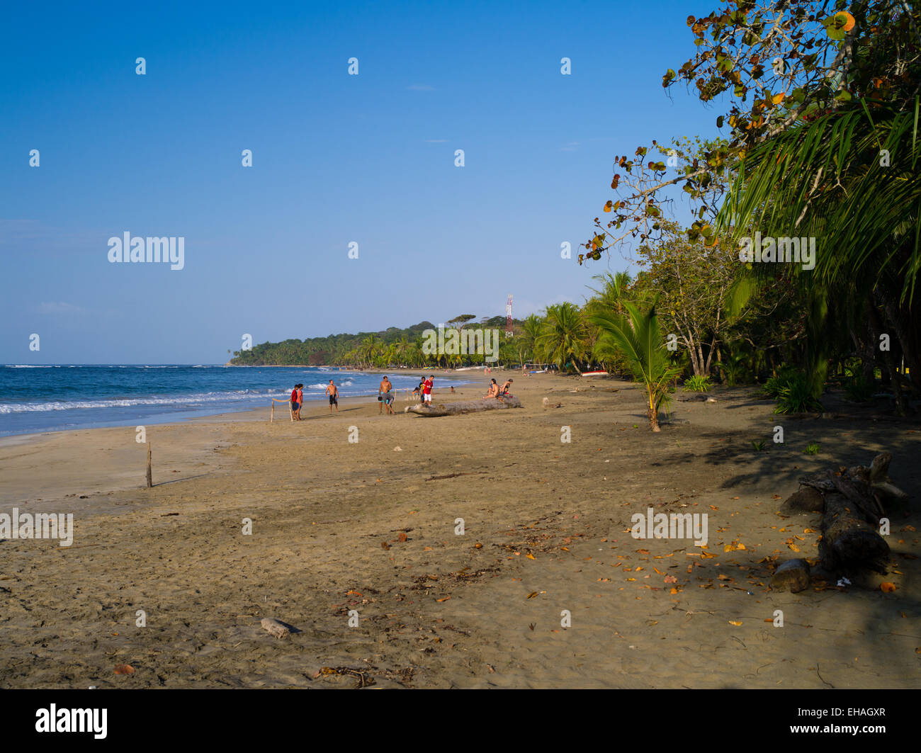 The sun sets at the beach at Manzanillo, Limon, Costa Rica Stock Photo Alamy