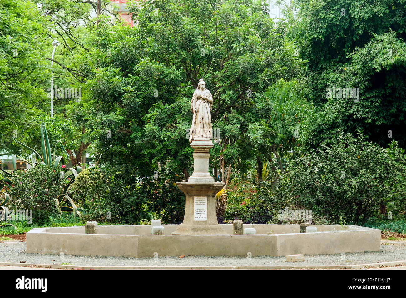 Queen Victoria statue in Jeevanjee Gardens, Nairobi CBD, Kenya Stock