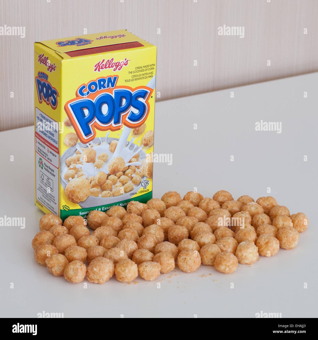 A fun-sized box of Kellogg's Corn Pops cereal. Canadian version shown Stock  Photo - Alamy