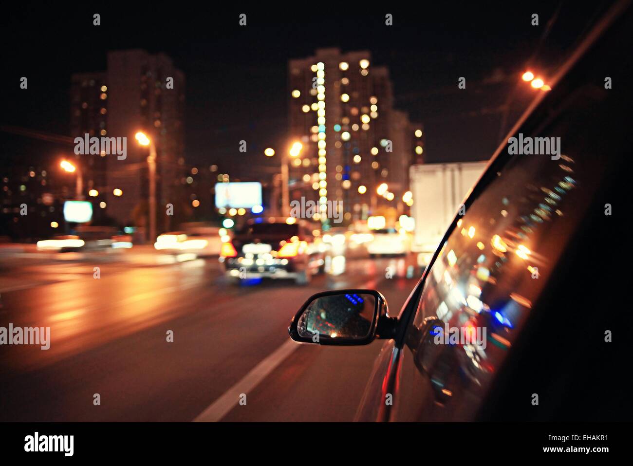 background blur night traffic jams traffic speed Stock Photo